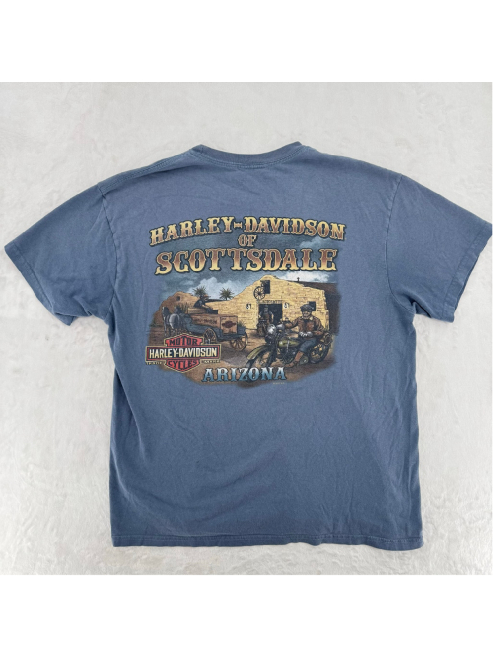Harley-Davidson of Scottsdale Crewneck Tee Patriotic Western Biker Grunge Large